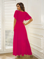 Women's Waist String Layered Split Dress
