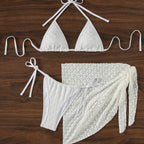 Halter Lace One-piece Swimwear