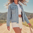 Women's Beaded Denim Jacket
