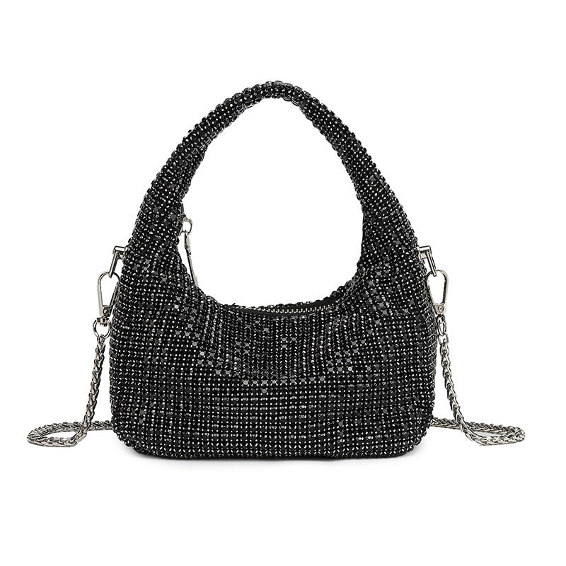 Women's Rhinestone Chain Bucket Bag