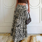 Women's Zebra Pattern Loose A Hem Skirt Idle Casual Vacation