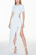 Women's Backless Cutout Slit Bodycon Maxi Dress