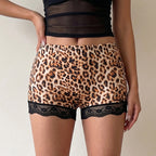 Sexy Outerwear Super Short Shorts Women Sheath Leopard