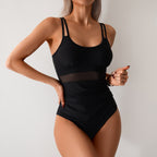 Mesh Stitching One-piece Swimwear