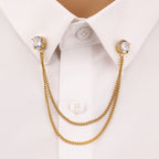 Square Zircon Collar Pin Shirt Neckline Decorative Jewelry