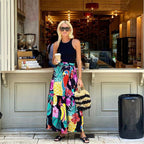 Internet Celebrity Same Print Lace Up Vacation Casual Skirt