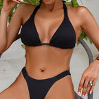 Solid Color Bikini Swimwear