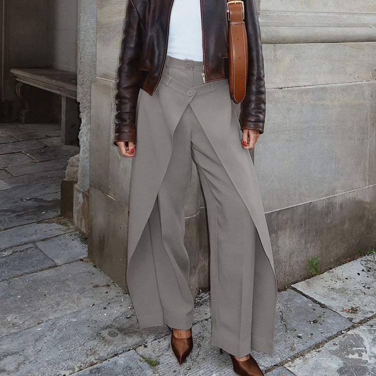 Irregular Wide-Leg Pants