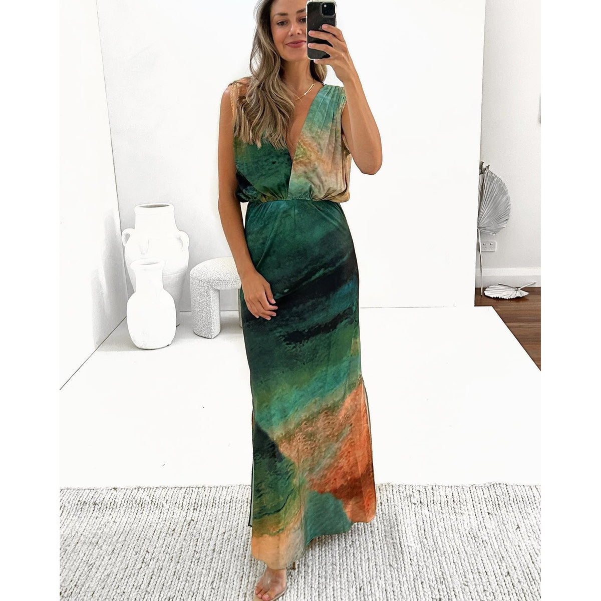 Women's Backless Split Maxi Dress