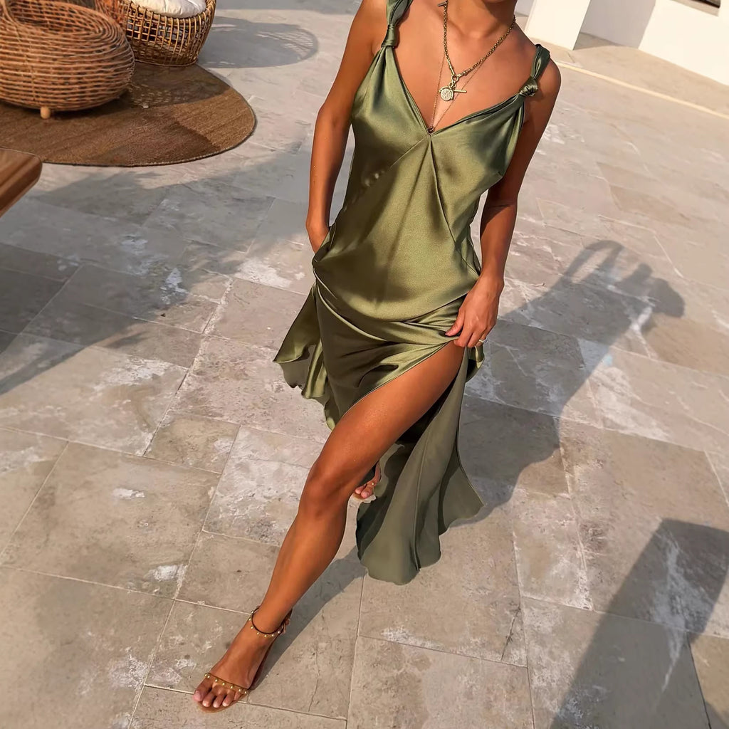 Women's Satin Sleeveless Dress