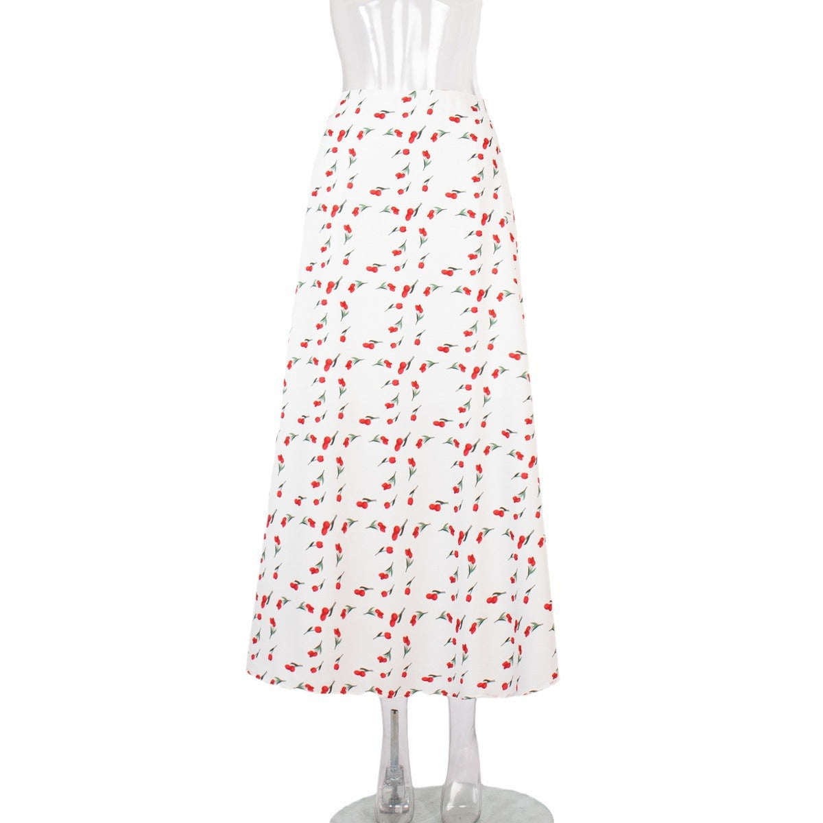 Women's Floral Spring Elegant High Waist A Line Fishtail Skirt