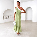 Women's Lace up Solid Color Dress