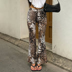 Women's Leopard Print Flare Pants