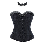 Women's Black Lace-Up Corset Top