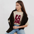 Women's Simple Letter Graphic Print T Shirt Women Summer Loose Round Neck Cotton Short Sleeve Top