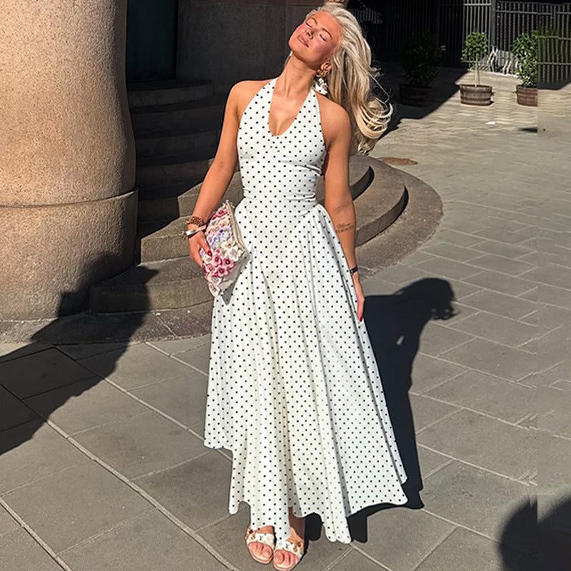Women's Halter Polka Dot Dress