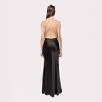 Women's Black Tassel Strapless Fishtail Draping V Neck Slim Fit Evening Dress Wedding