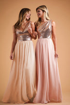 Dress Women's Sleeveless V neck Wedding Bridesmaid