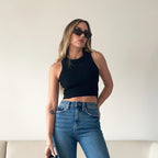Basic Vest Slim Short Hollow Out Cutout Vest Top