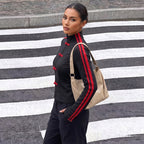 Women's Contrast-Trim Stand-Collar Coat