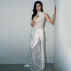 's Dress Floral Maxi Dress Lace Dress Evening Gown Sleeveless