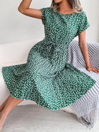 Floral Pleated Swing Dress