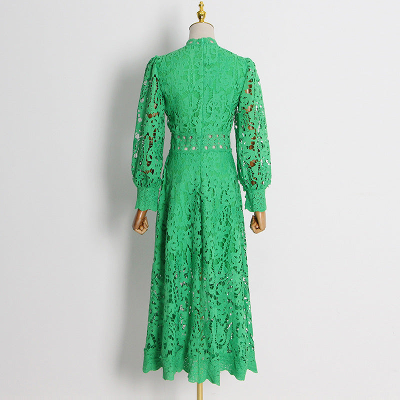 Women's Embroidered Puff-Sleeve A-Line Dress