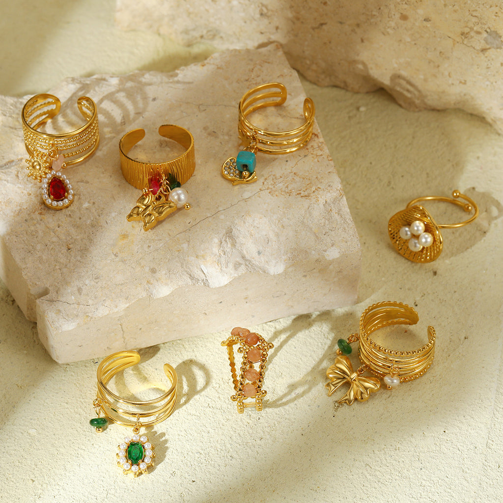 Natural Stone Open Ring