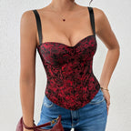 's French Jacquard High Sense Boning Corset Waist Top