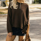 Women's Crochet Openwork Crew-Neck Sweater