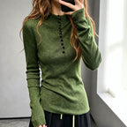 Cashmere-Feel Lace-Up Knit Top