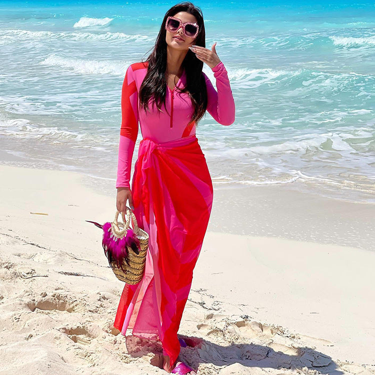 Long Sleeved One-piece Swimwear