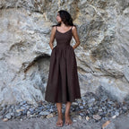 Women's Cotton V-Neck Maxi Dress