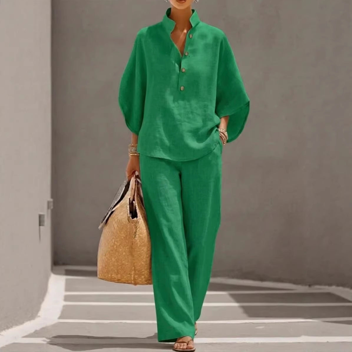 Women Shirt Outfit Casual Independent Site Pant Sets