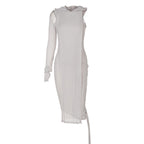 Women's Hooded Cutout Long-Sleeve Asymmetric Dress