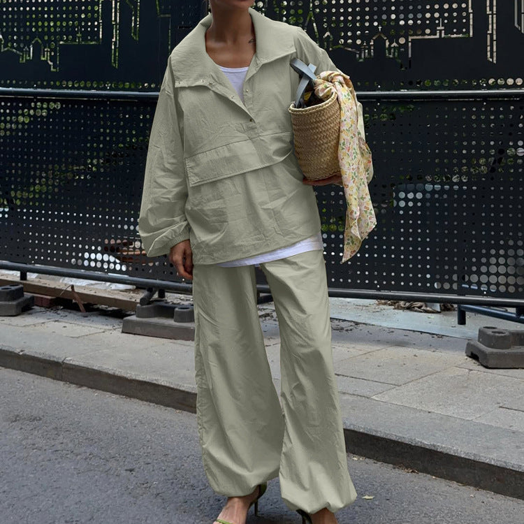 Women's Cardigan Top & Wide-Leg Pants Set