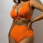 Solid Color Bikini Swimwear