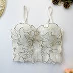 's Diamond Embedded Wave Lace Sling With Steel Ring Boning