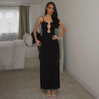 Women's V-Neck Cutout Backless Cami Dress