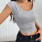 Women’s Minimalist Slim-Fit Short-Sleeve Top