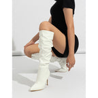 Women's Patent Leather Stiletto High-Leg Boots