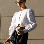 Cotton Lace-Up Cardigan Top