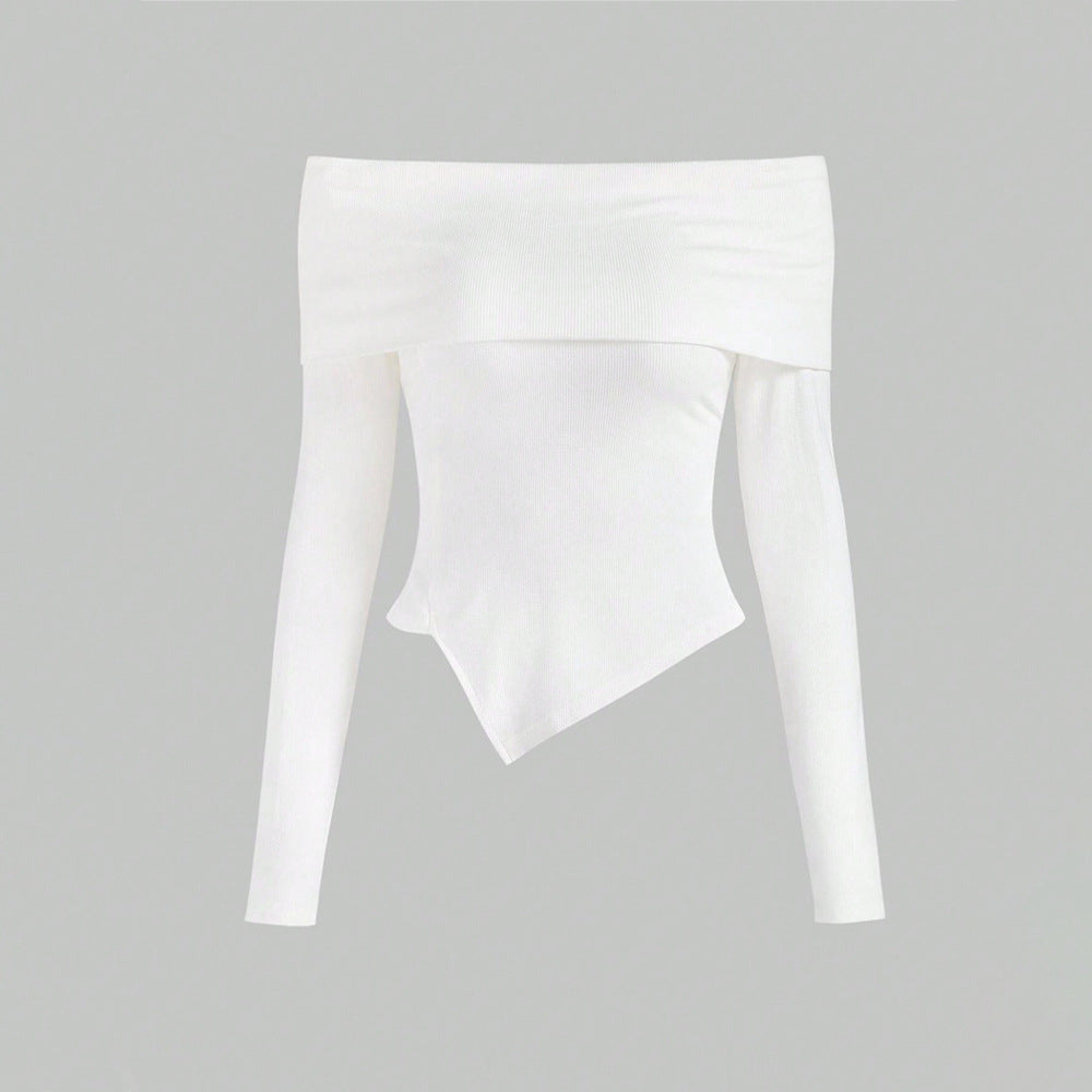 Women's Off Shoulder T-Shirt Slimming Bottoming Shirt