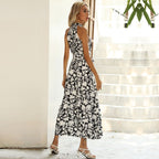 Summer Vacation Printed Halter Type Dress Popular Dress