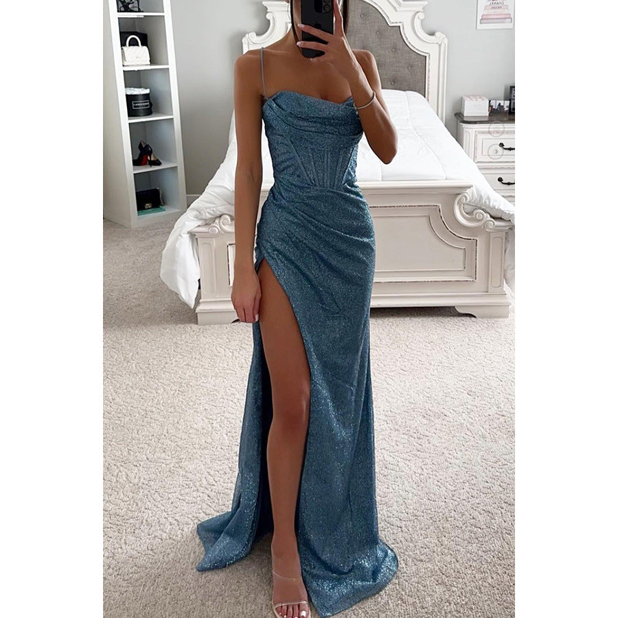 Women's Suspender Split Maxi Dress
