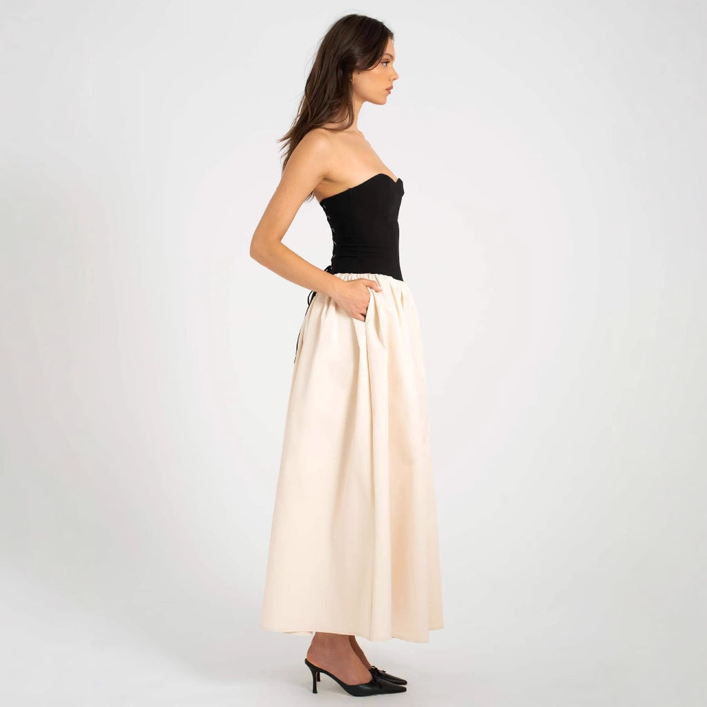 Women's Lace-Trim Midi Dress