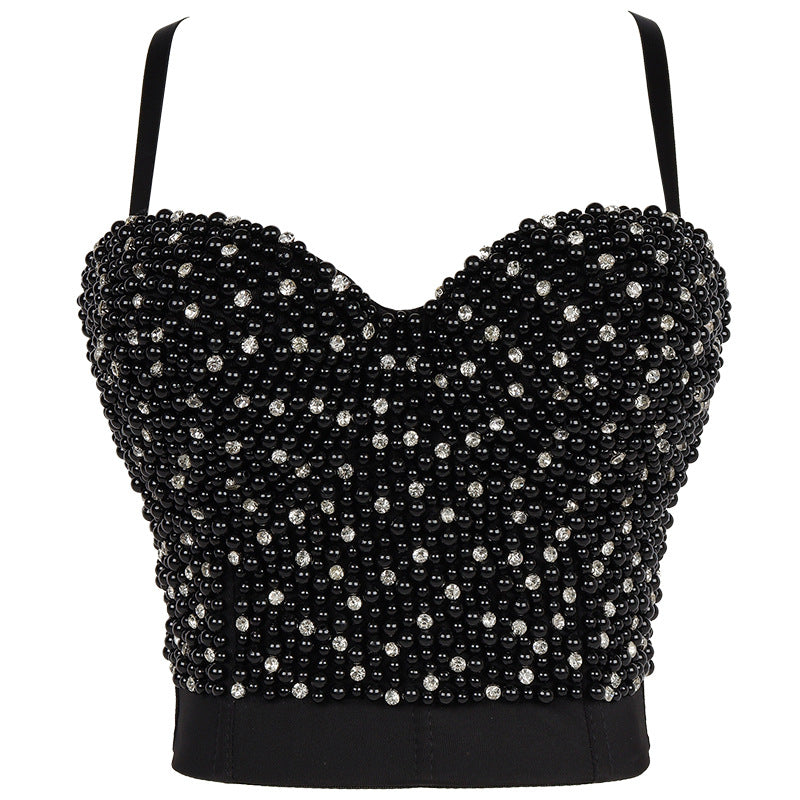 's Bubble Beads Plus Diamond Tube Top Handmade Studded Brassiere