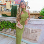 Arrival Strapless Sleeveless Tall Street Slim Fit Long Ribbon Dress