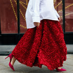 Women's Autumn Winter Petal Design Long Skirt