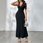 Women's Backless Halter Maxi Dress